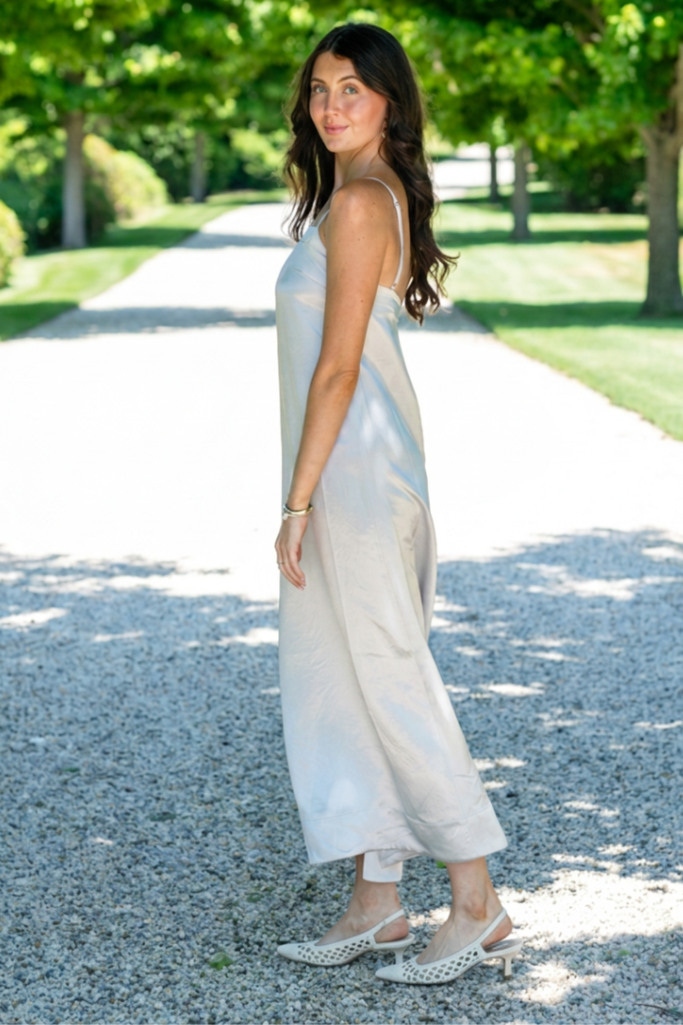 Bondi Born Kobe Maxi Column Dress - Platinum