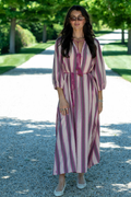 Ilio Nema Priam Caftan - Pink Mykonos Stripe