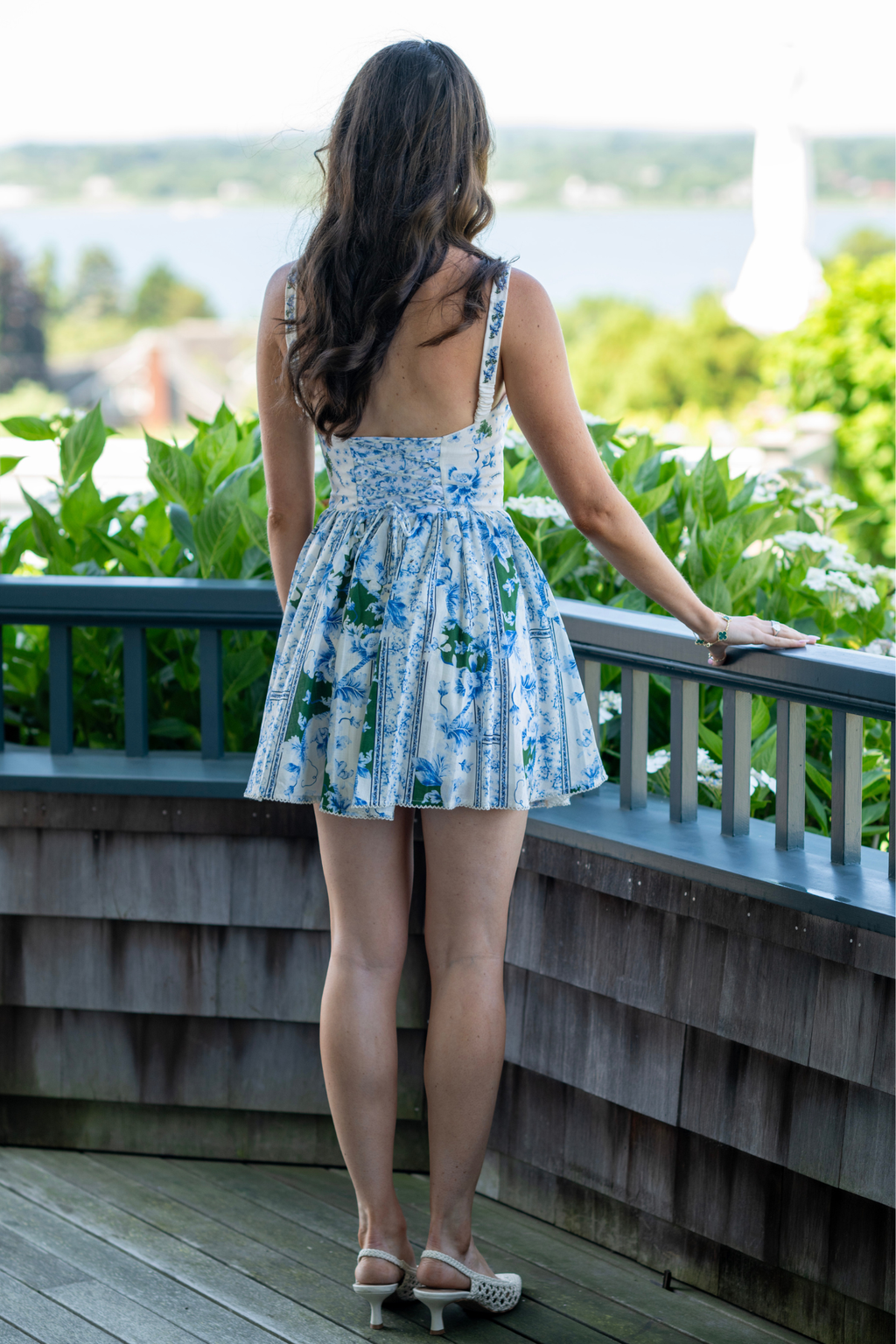 Agua Bendita Spring Ivy Blue Floral Mini Dress