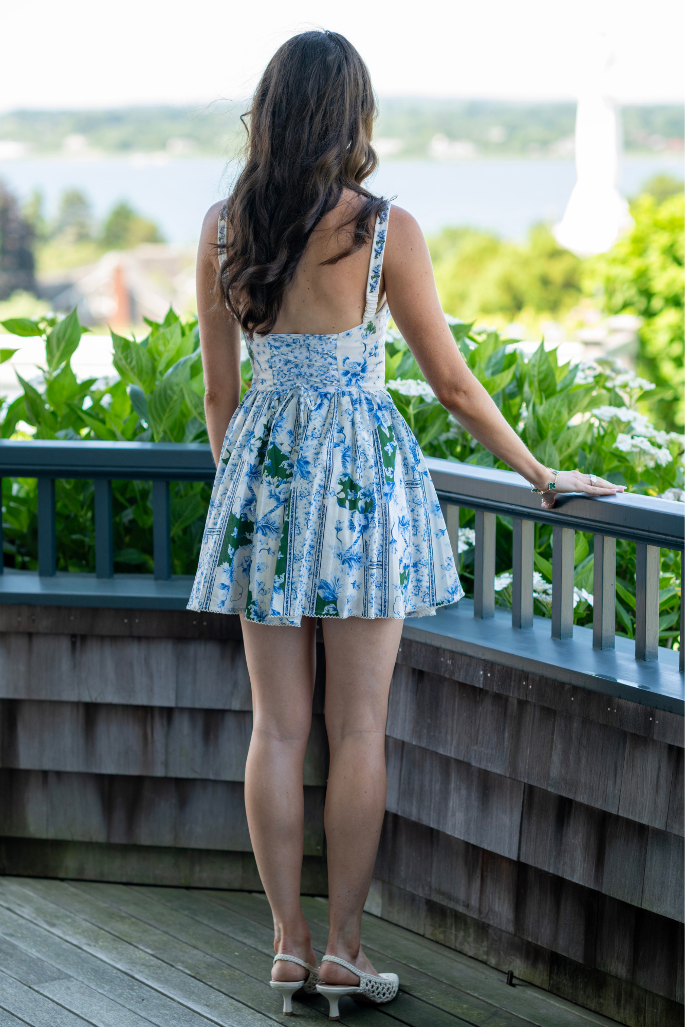Agua Bendita Spring Ivy Blue Floral Mini Dress