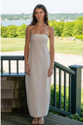 St. Agni Canvas Pleat Cocoon Dress in Shell