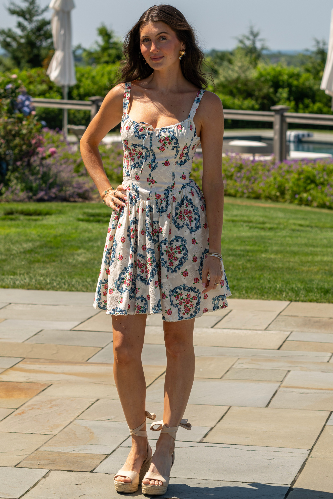 Agua Bendita Spring Cherish White Floral Mini Dress