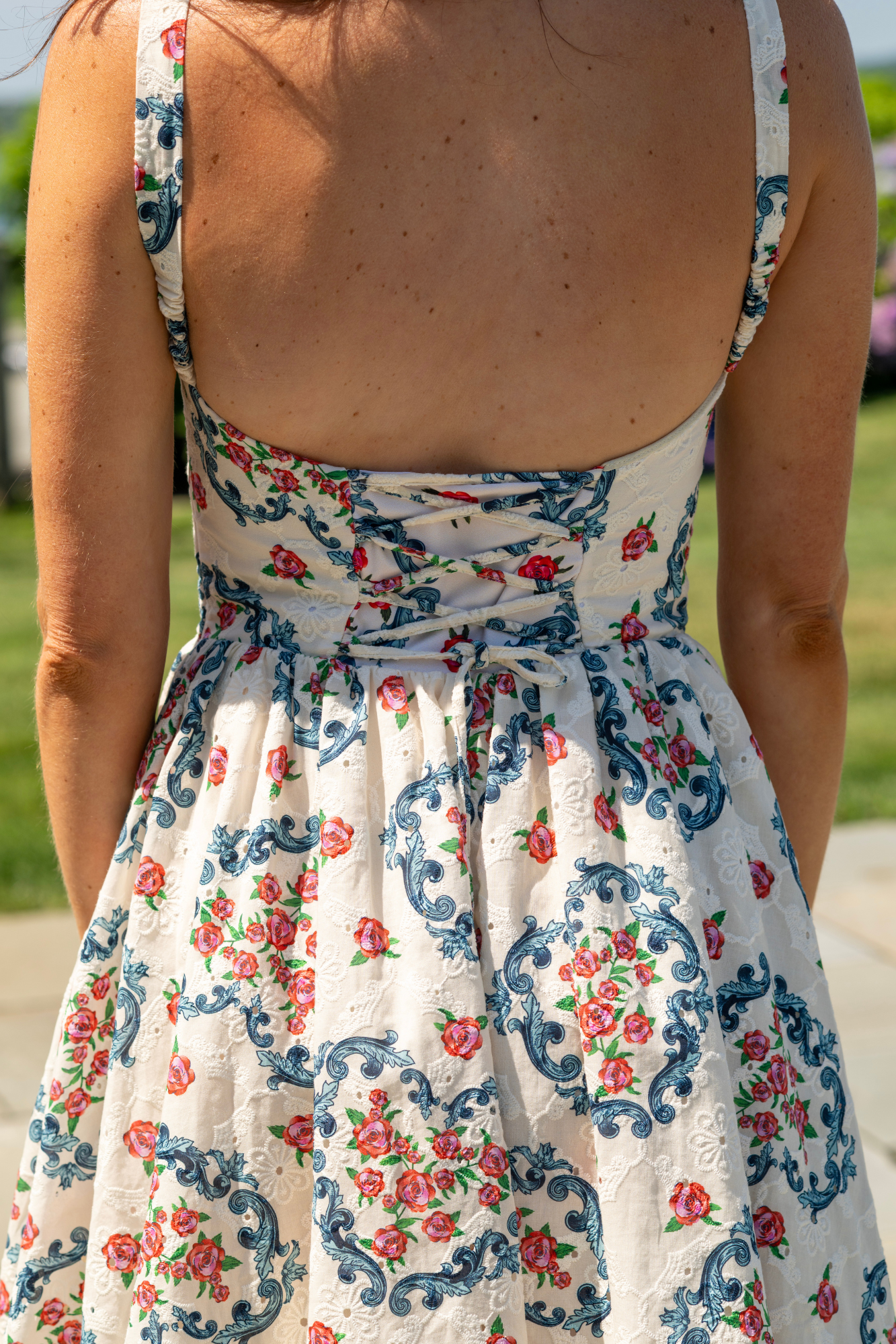 Agua Bendita Spring Cherish White Floral Mini Dress