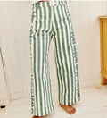 SZ Muse Pant in Pansy Border & Thick Stripe Pansy Border