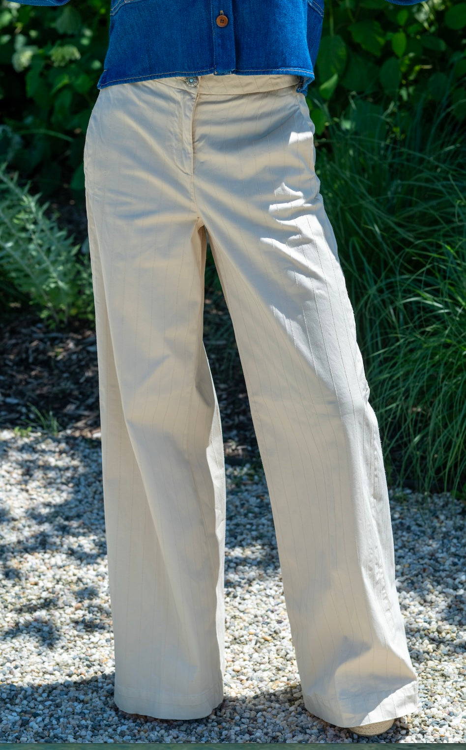 Shaft Jean Flaire Micro Stripe Light Ecru